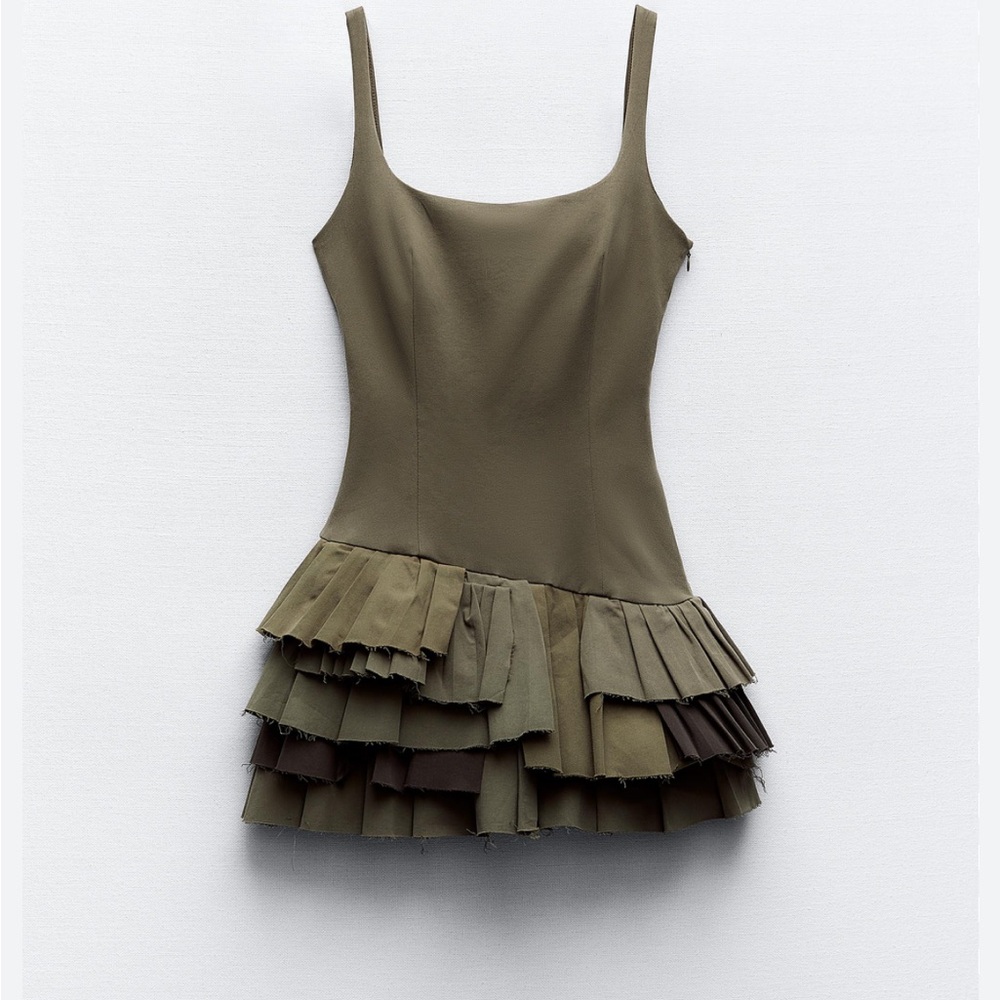 Elegant Olive Tiered Playsuit